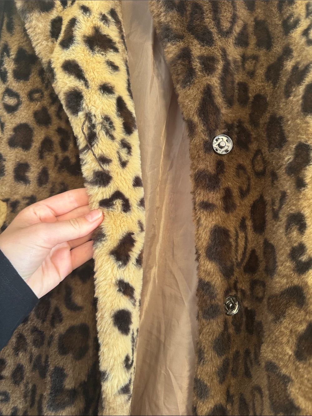 Cavalini Leopard Print Faux Fur Coat - Brown, Black - Picture 3 of 4